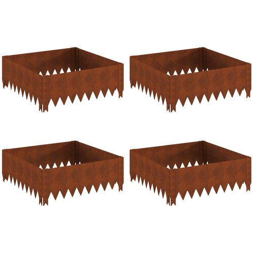 Ograda oko Travnjaka 4 pcs 60 x 60 x 20 cm Čelik Rđa Slike