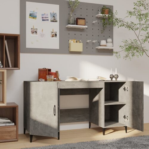  Radni stol boja betona 140 x 50 x 75 cm od konstruiranog drva Slike