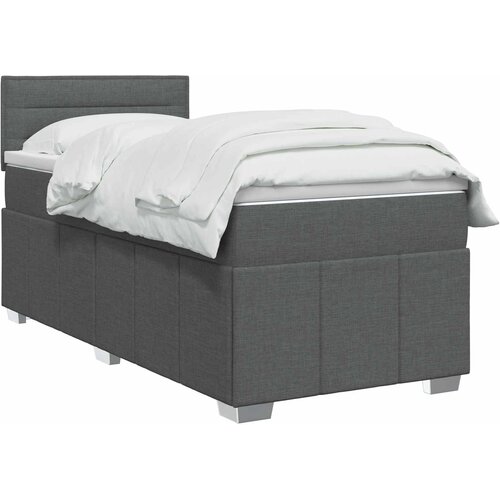  Boxspring krevet s madracem Tamnosiva 90 x 190 cm Tkanina Slike