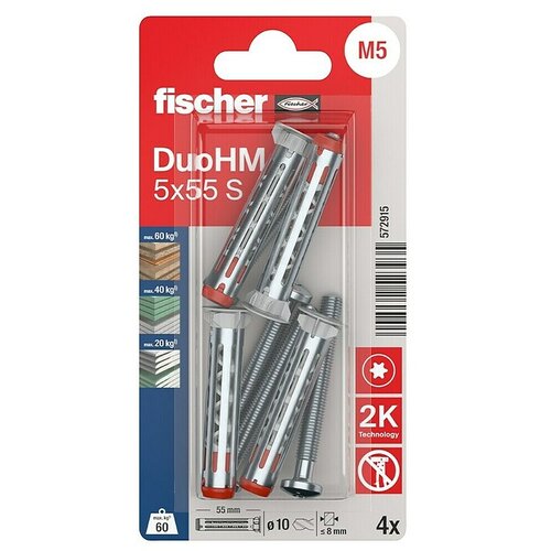 Fischer Vložek za vdolbine DuoHM (&Oslash; x Do: 10 x 55 mm, Kovina, 4 kos, M 5) Cene