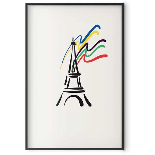  Plakat - Eiffel Tower and Colors 40x60 Crni okvir Slike