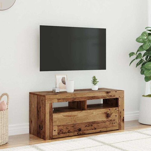 TV ormarić LED boja staro drvo 90x35x40 cm konstruirano drvo Cene
