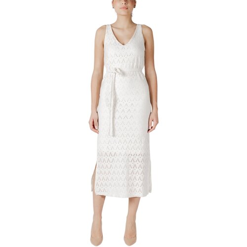 Vila Kratke obleke Viamalina V-Neck S/L Midi/Pb 14104109 Bež Cene