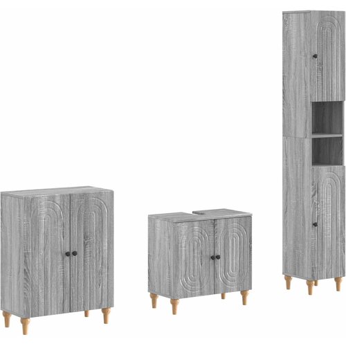  Set za kupaonicu od 3 dijela ALKMAAR Siva Sonoma Cene