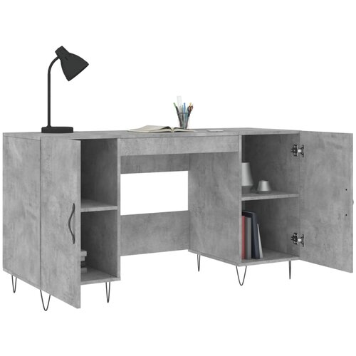  Radni stol boja betona 140 x 50 x 75 cm od konstruiranog drva Slike