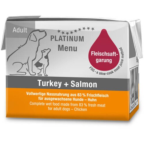 Platinum menu adult turkey + salmon - vlažna hrana za pse sa ćuretinom i lososom (90g, 185g, 375g) 90g Cene
