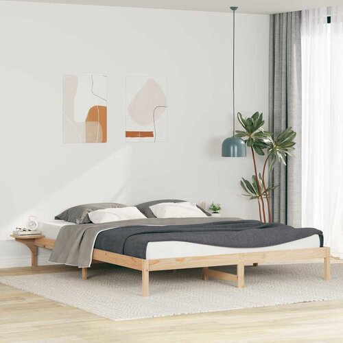 vidaXL krevetna konstrukcija s bočnim stolovima prirodna 200 x 220 cm Cijene