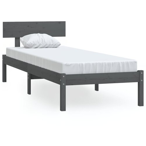 Maison Chic Posteljni okvir - Enojna postelja - Postelja za odrasle siv iz trdne borovine 100x200 cm-J9000, (21764830) Slike