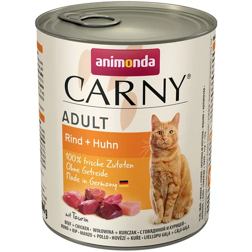 Animonda Varčno pakiranje Carny Adult 12 x 800 g - Govedina in piščanec