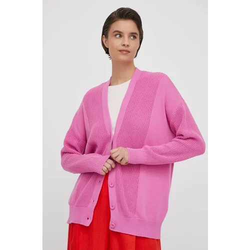 United Colors Of Benetton Pamučni kardigan boja: ružičasta