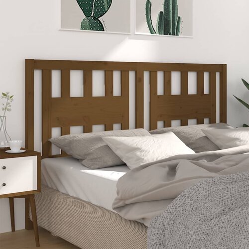 VidaXL Uzglavlje smeđa boja meda 126 x 4 x 100 cm od masivne borovine Slike
