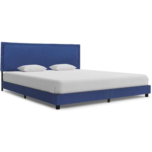  Posteljni okvir brez vzmetnice modra tkanina 150x200 cm, (21829661) Slike
