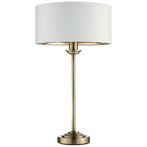  Endon 104054 - Stona lampa HIGHCLERE 1xE14/7W/230V bela/mesing prečnik 25 cm Slike