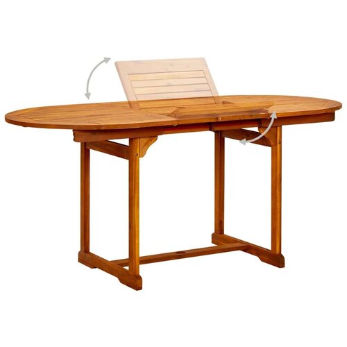 VidaXL Vrtni blagovaonski stol (120-170) x 80 x 75 cm od drva bagrema Slike