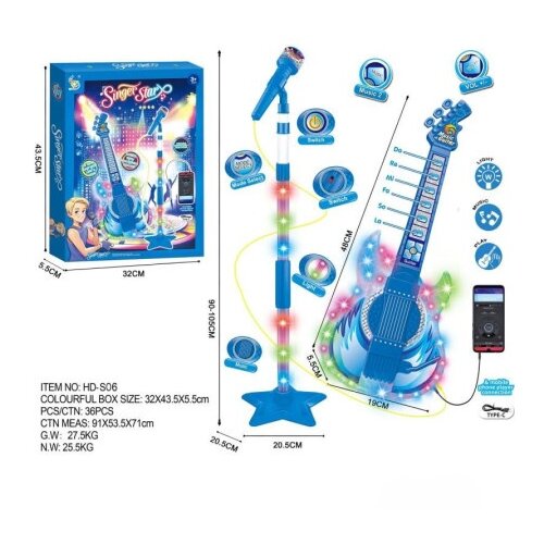 Hk Mini mikrofon sa stalkom i gitarom, plava ( A097856 ) Cene