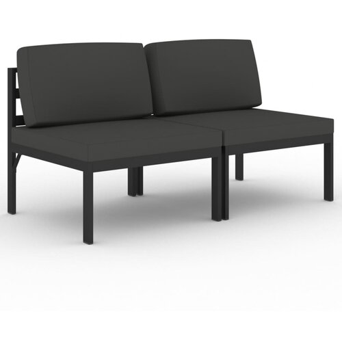 Maison Chic Vrtni kavč - Zunanji kavč dvosed z blazinami aluminij antracit, (22042064) Slike