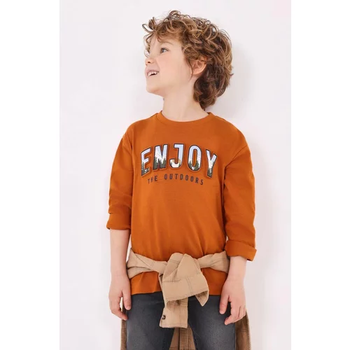 Mayoral Otroška bombažna majica z dolgimi rokavi oranžna barva