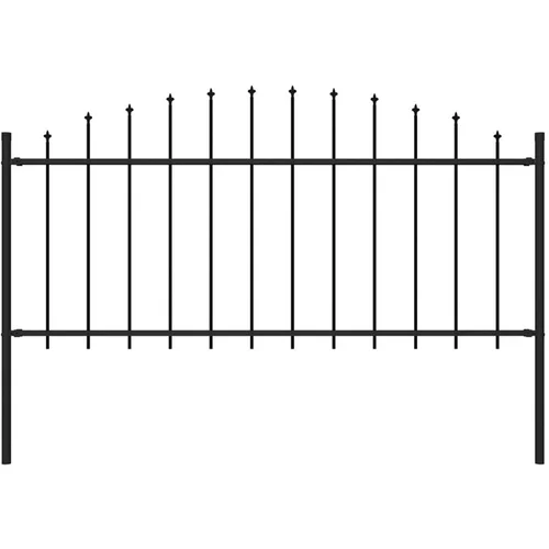 Vrtna ograda s ukrasnim kopljima (0,5 - 0,75) x 1,7 m čelična crna