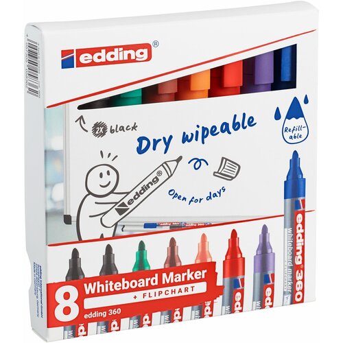 Edding Marker za belu tablu E-360 1/5-3mm/ zaobljeni/ set 1/8 Cene