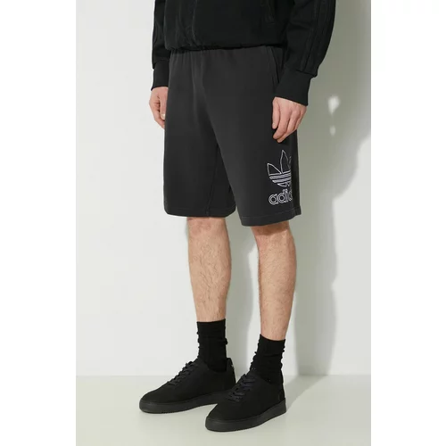 Adidas Bombažne kratke hlače Adicolor Outline Trefoil črna barva, IU2370