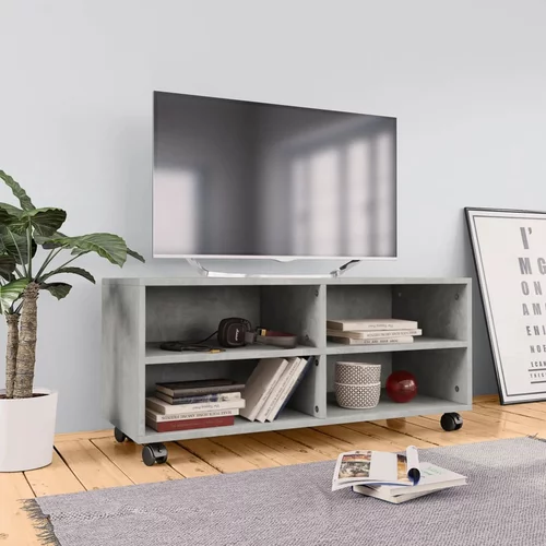 vidaXL TV omarica s kolesci betonsko siva 90x35x35 cm iverna plošča