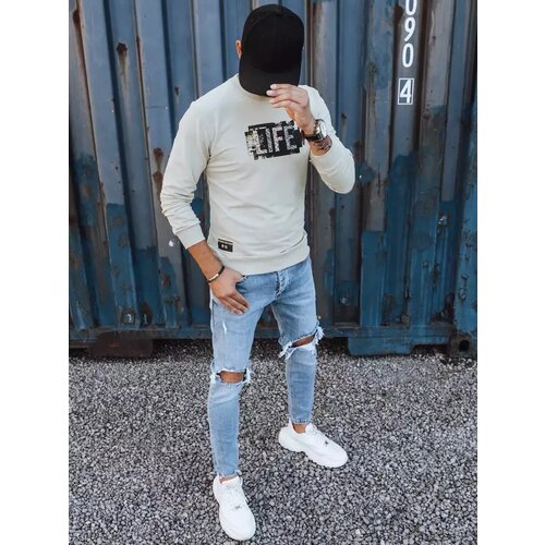 DStreet Bluza męska z nadrukiem beżowa Cene