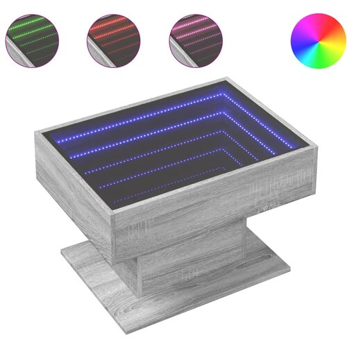 Maison Chic Klubska mizica - kavna mizica - Nizka mizica LED siva sonoma 70x50x45 cm inženirski les, (21754082) Cene
