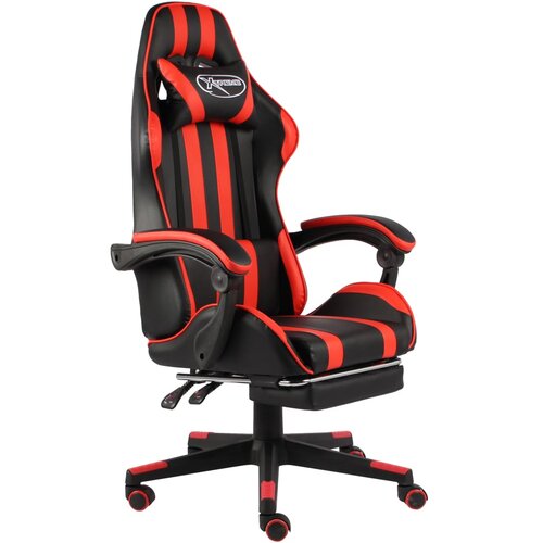 vidaXL racing stol z oporo za noge črno in rdeče umetno usnje Cene