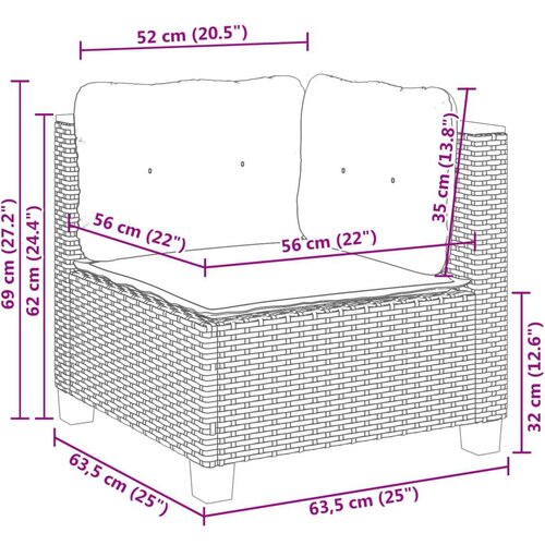 vidaXL 10-dijelni set vrtnih sofa s jastucima crni od poliratana Cijene