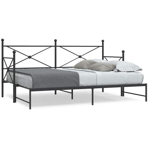 VidaXL Krevet na rasklapanje bez madraca crni 90x190 cm čelik Slike