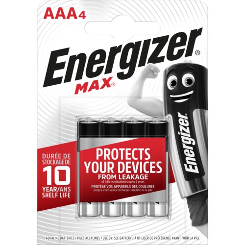 Energizer BATTERIES ALKALINE MAX AAA LR03, 4 PIECES, ECO PACKAGING Cijene
