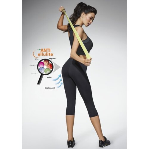Bas Bleu RILEY 70 sports leggings black with 3/4 leg and Anti Cellulite and Push-Up effect Cene