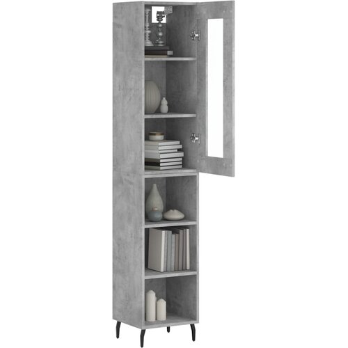 Visoka komoda siva betona 34,5x34x180 cm od konstruiranog drva Slike