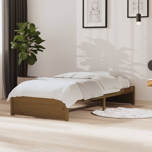 The Living Store Posteljni okvir medeno rjav iz trdnega lesa 90x190 cm - Posteljni Okvir, (21525003) Slike