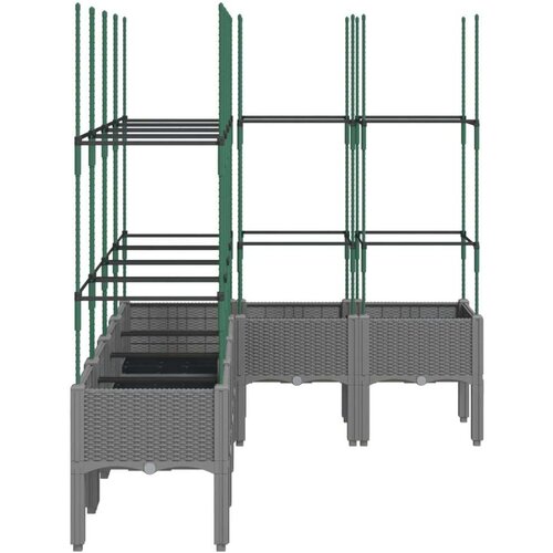  Vrtna sadilica s re&amp;scaron;etkom svjetlosiva 120x120x142 5 cm PP Slike