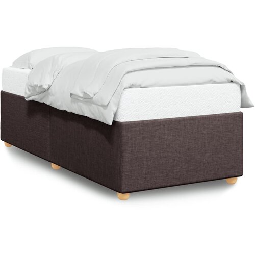 Maison Chic Posteljni okvir - Enojna postelja - Postelja za odrasle brez vzmetnice temno rjav 100x200 cm blago-J7726, (21761178) Slike