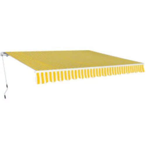 vidaXL Ročno zložljiva tenda 600 cm rumeno/bela