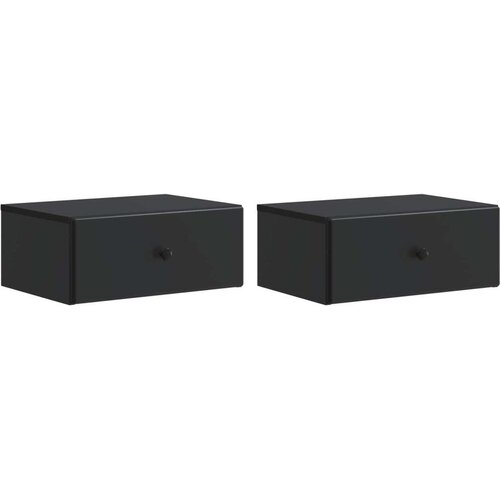 Noćni ormarić za montažu na zid 2 pcs Crna 49 x 34 5 x 20 cm - Crna 2 Cijene
