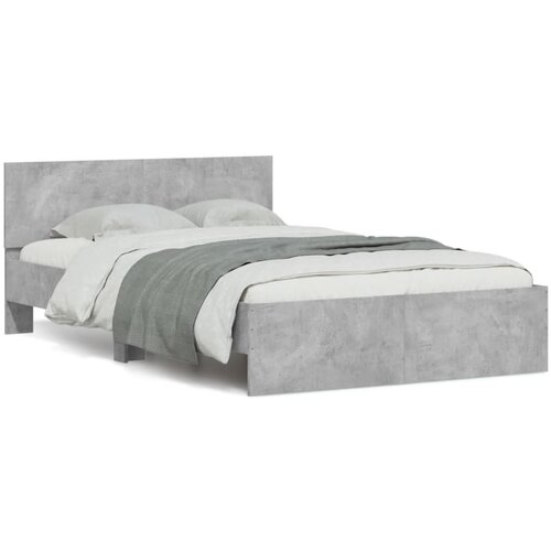 vidaXL Okvir kreveta s uzglavljem boja betona 135x190 cm Cijene