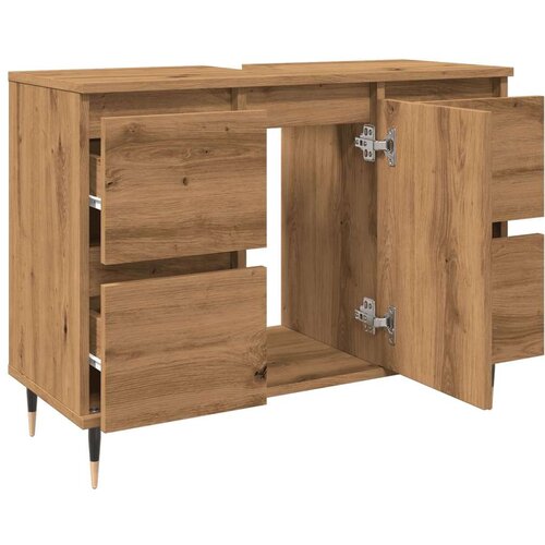 vidaXL Kopalniška omarica artisan hrast 80x33x60 cm inženirski les Cene
