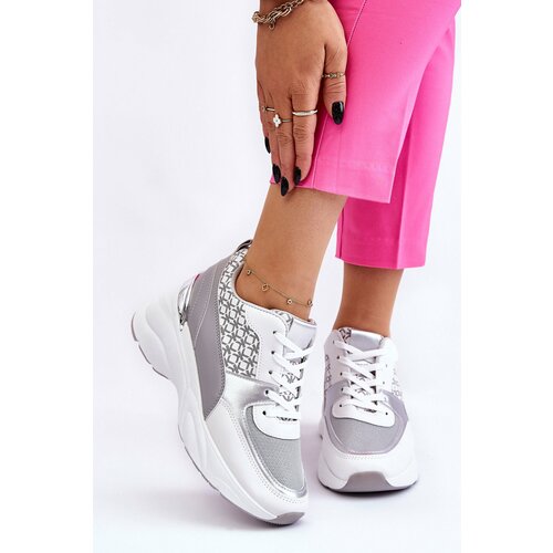 Kesi Women's sports shoes on the platform white and gray Ferrina Slike