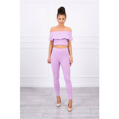 Kesi Set with a ruffle in purple color Cene