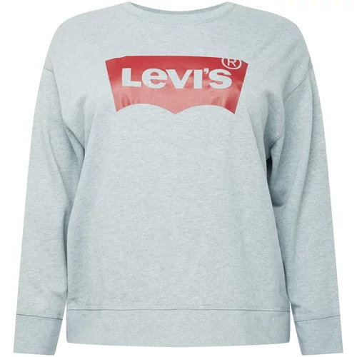 Levi's Sweater majica 'PL GRAPHIC STANDARD CREW GREYS' siva melange / crvena