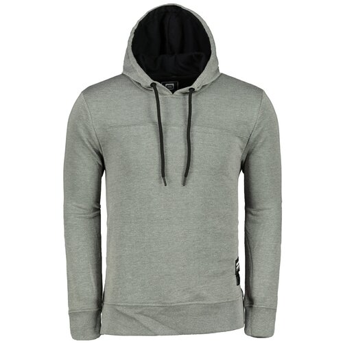 Ombre Clothing Men's hooded sweatshirt B1084 crna | siva Slike