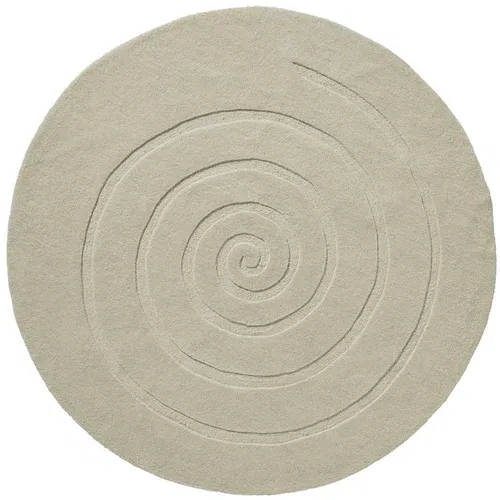 Think Rugs Kremasto bijeli vuneni tepih Spiral, ⌀ 140 cm 696668