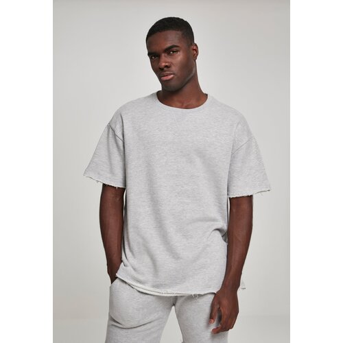 Urban Classics Terry T-shirt with herringbone light gray Cene