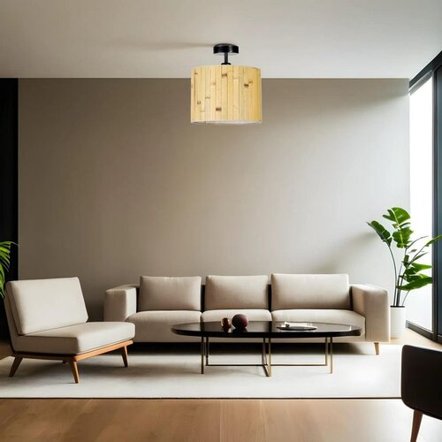 Opviq bambu 02 abajurlu plafonyer avize oakblack chandelier Slike
