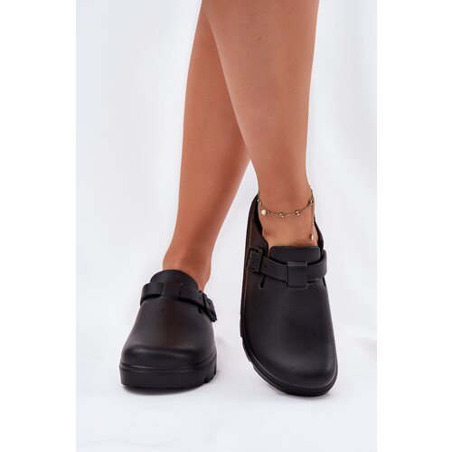 EVENTO Women Foam Slippers With Strap And Buckle Black Larinie Cijene