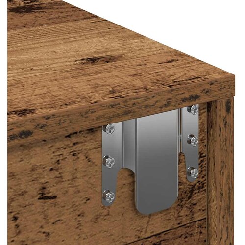  Zidna polica s ladicama staro drvo 80x33x17cm konstruirano drvo Slike