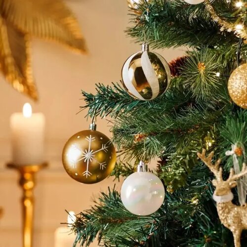  Set novogodisnje dekoracije belo zlatna 60 kom Cene